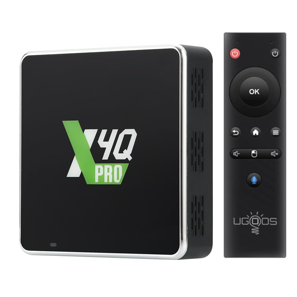Ugoos X4Q Pro TV Box Android 11.0 S905X4 4GB RAM 32GB ROM 2.4G/ 5G Dual WiFi BT 5.1 USB 3.0 Ethernet 1000M Supports AV1 H.265 4K HDR