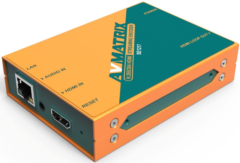 AVMATRIX SE1217 SDI Streaming Encoder; Supports Stream Encode Protocol, Up to 1080p60hz; Video and Audio Streaming or Single Audio Streaming; Image and Text Overlay; Mirror Image & Upside-Down Image