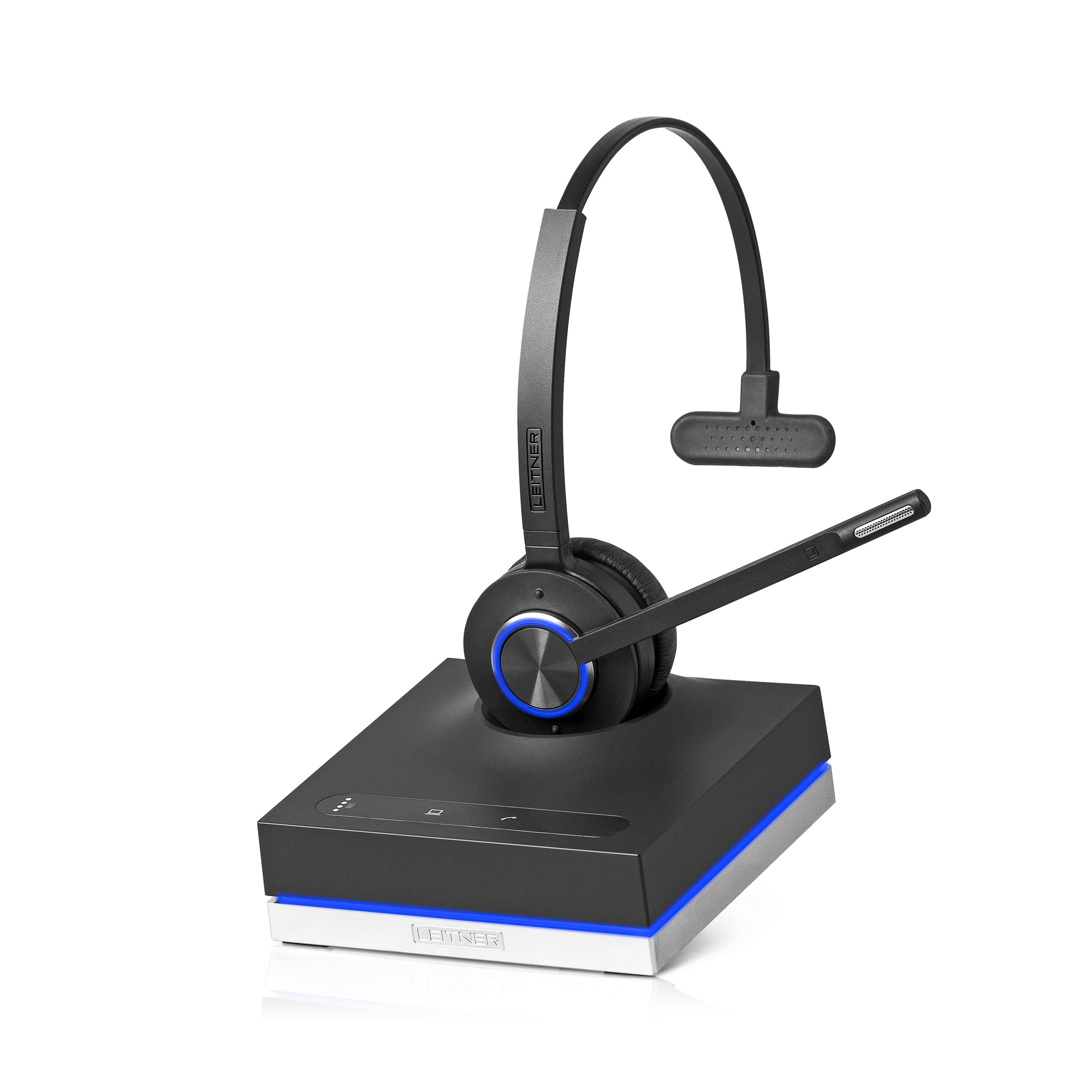 Leitner LH570 2-in-1 Wireless Office Headset with Mic - Computer & Telephone Headset (DECT Headset, not Bluetooth) - 5 Year Warranty - Phone Headsets for Office Phones