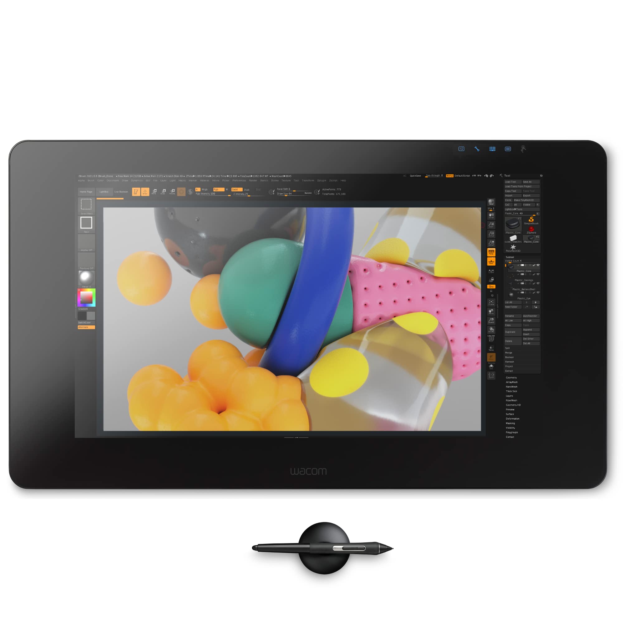Wacom DTK2420K0 Cintiq Pro 24 Creative Pen Display – 4K Graphic Drawing Monitor with 8192 Pen Pressure and 99% Adobe RGB, Black