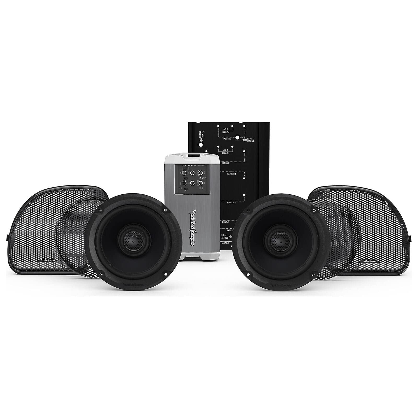 Rockford Fosgate HD14RGSG-STAGE2 Two Speakers & Amplifier Kit for 2014-2023 Harley-Davidson Road Glide & Street Glide