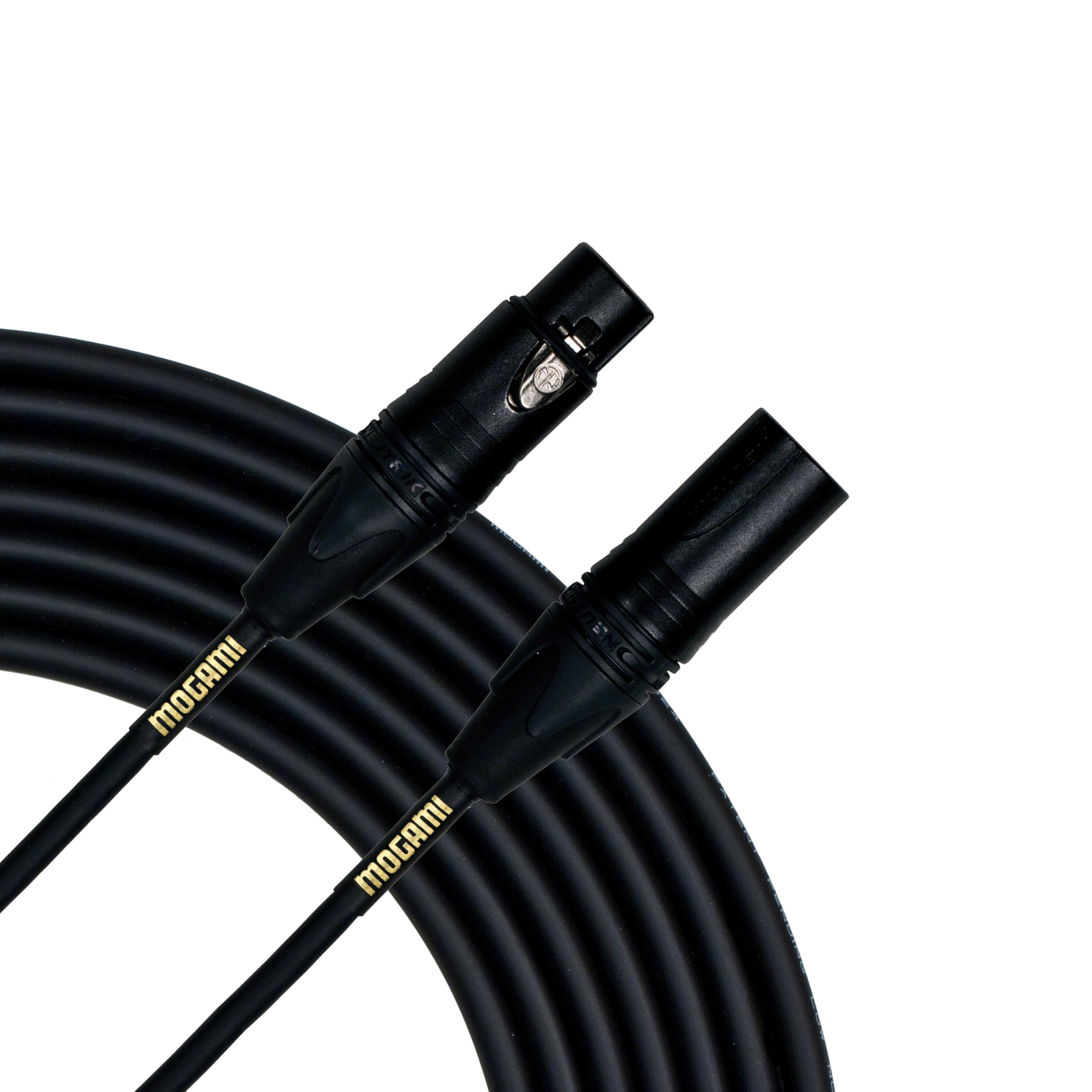 Mogami Gold Studio 10 XLR to XLR Quad Conductor Patch Cable 10 feet with Gold Contacts, XLRM-XLRF Connectors, Pro Audio Noise-Free