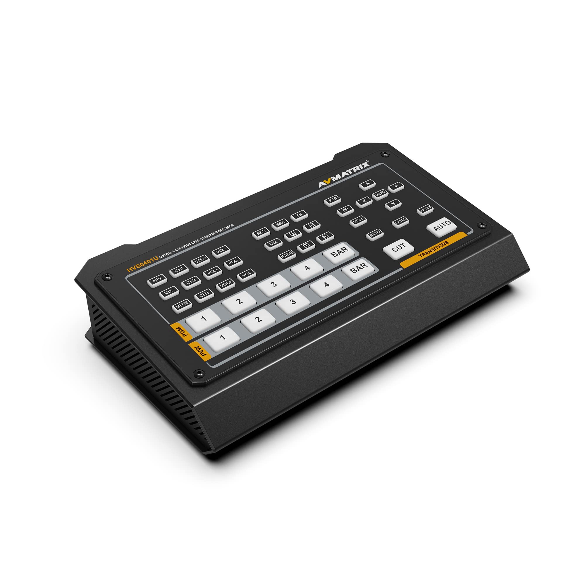 AVMATRIX HVS0401U Video Switcher Mixer 4 Channel HDMI/DP Input Type-C Capture Streaming PC Control Realtime Production