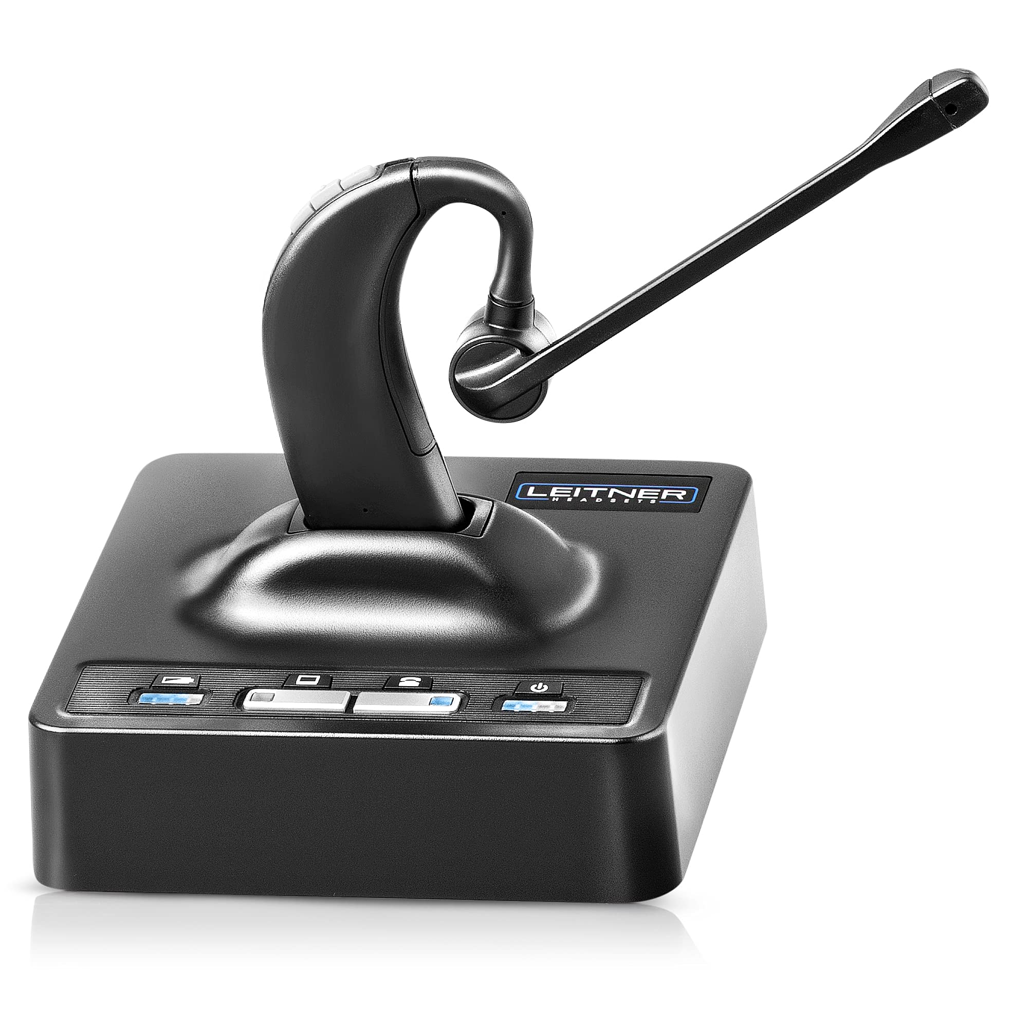 Leitner LH280 2-in-1 Wireless DECT Headset with Mic – Computer and Telephone Compatible (DECT Headset, not Bluetooth) – 5 Year Warranty